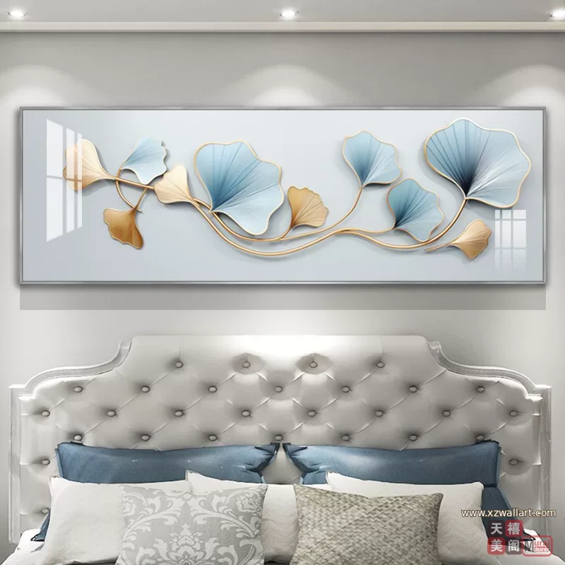 抽象 单幅 装饰画 轻奢风 卧室背景墙挂画 晶瓷画
