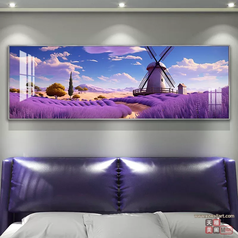 抽象 单幅 装饰画 轻奢风 卧室背景墙挂画 晶瓷画