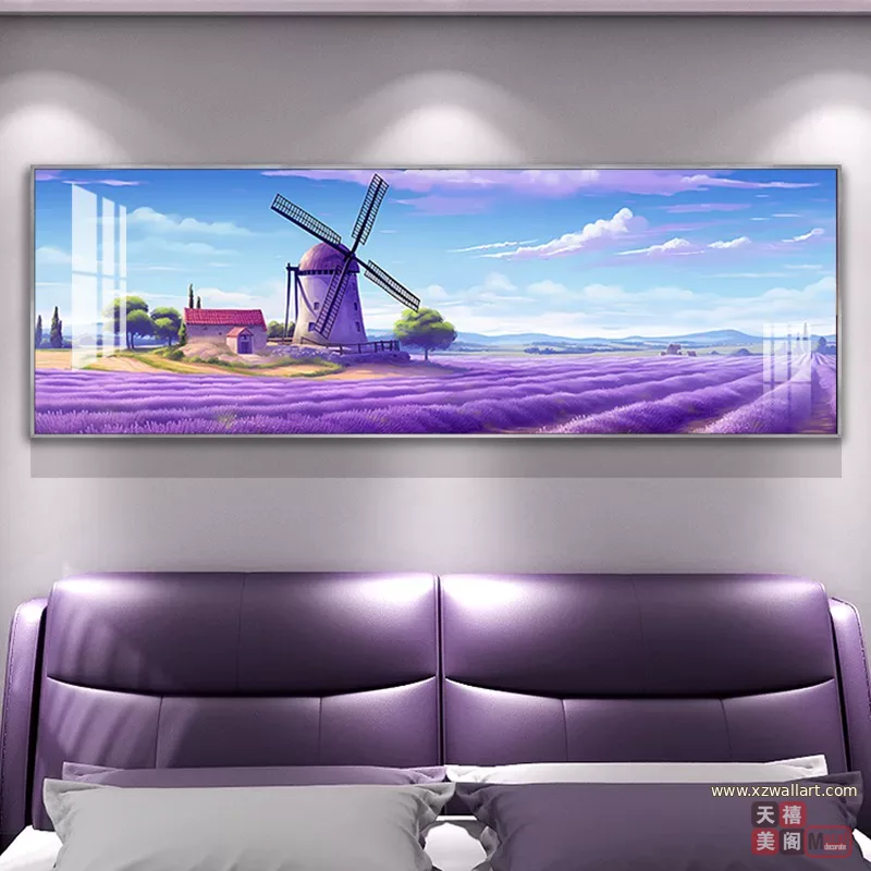 抽象 单幅 装饰画 轻奢风 卧室背景墙挂画 晶瓷画