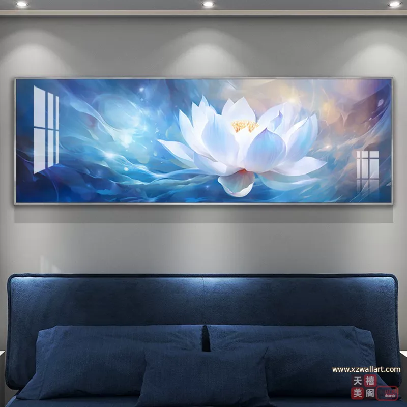 抽象 单幅 装饰画 轻奢风 卧室背景墙挂画 晶瓷画