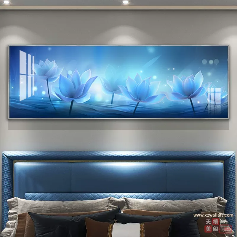 抽象 单幅 装饰画 轻奢风 卧室背景墙挂画 晶瓷画