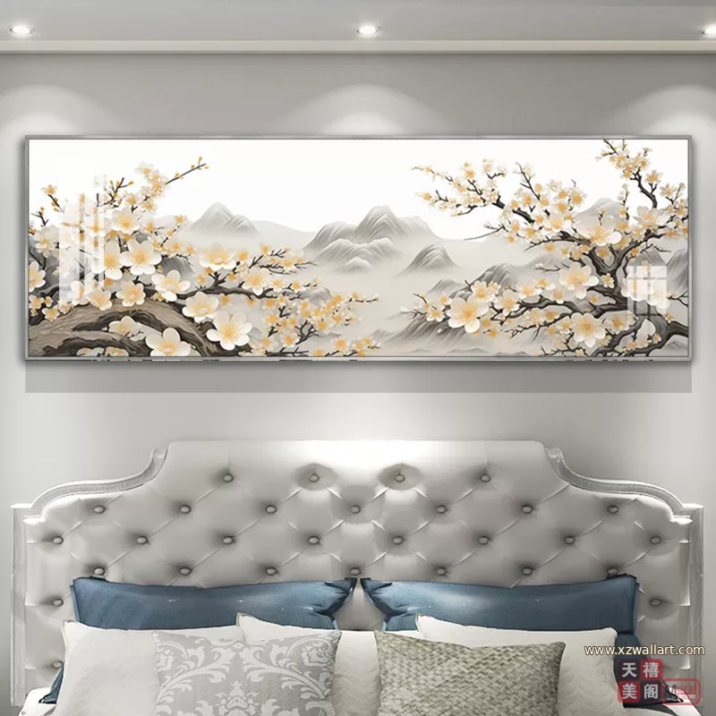 抽象 单幅 装饰画 轻奢风 卧室背景墙挂画 晶瓷画