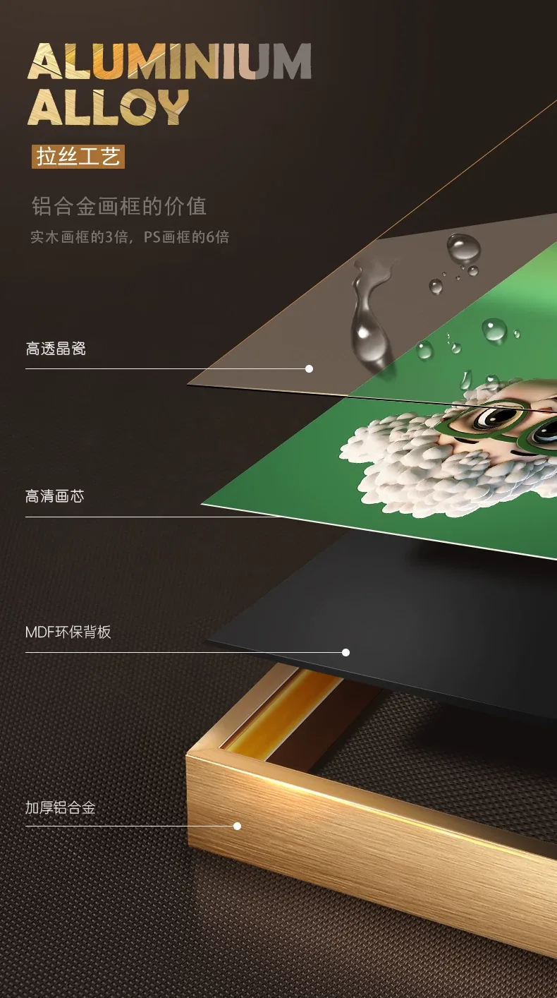抽象 单幅 装饰画 现代简约 儿童房背景墙挂画 晶瓷画