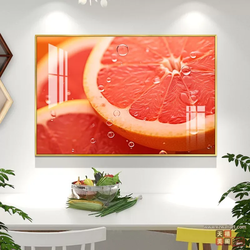 抽象 单幅 装饰画 轻奢风 餐厅背景墙挂画 晶瓷画