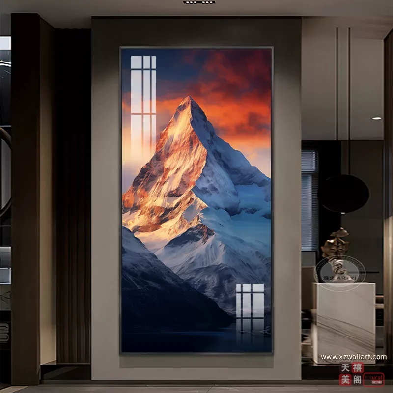 抽象 单幅 装饰画 轻奢风 玄关背景墙挂画 晶瓷画