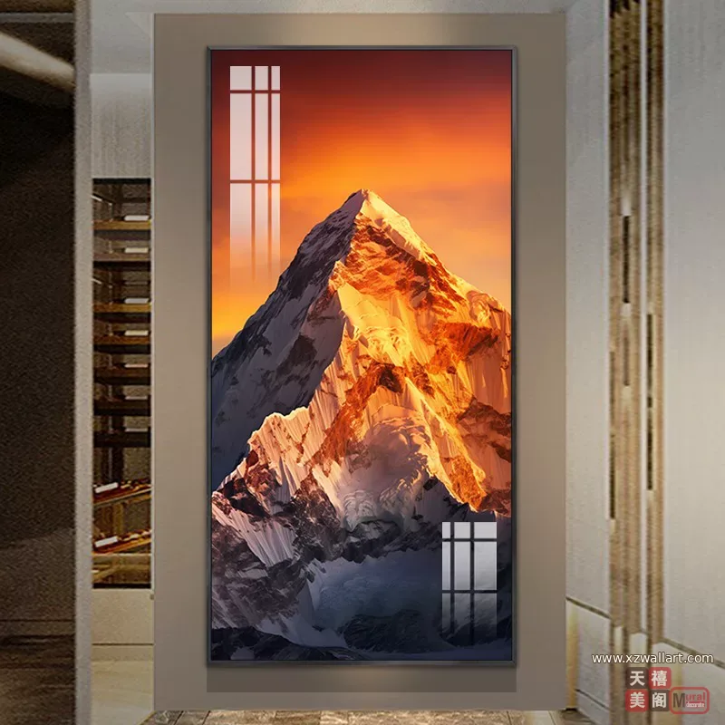 抽象 单幅 装饰画 轻奢风 玄关背景墙挂画 晶瓷画