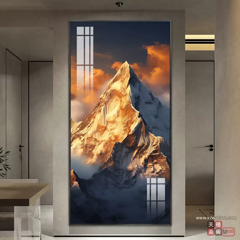 抽象 单幅 装饰画 轻奢风 玄关背景墙挂画 晶瓷画