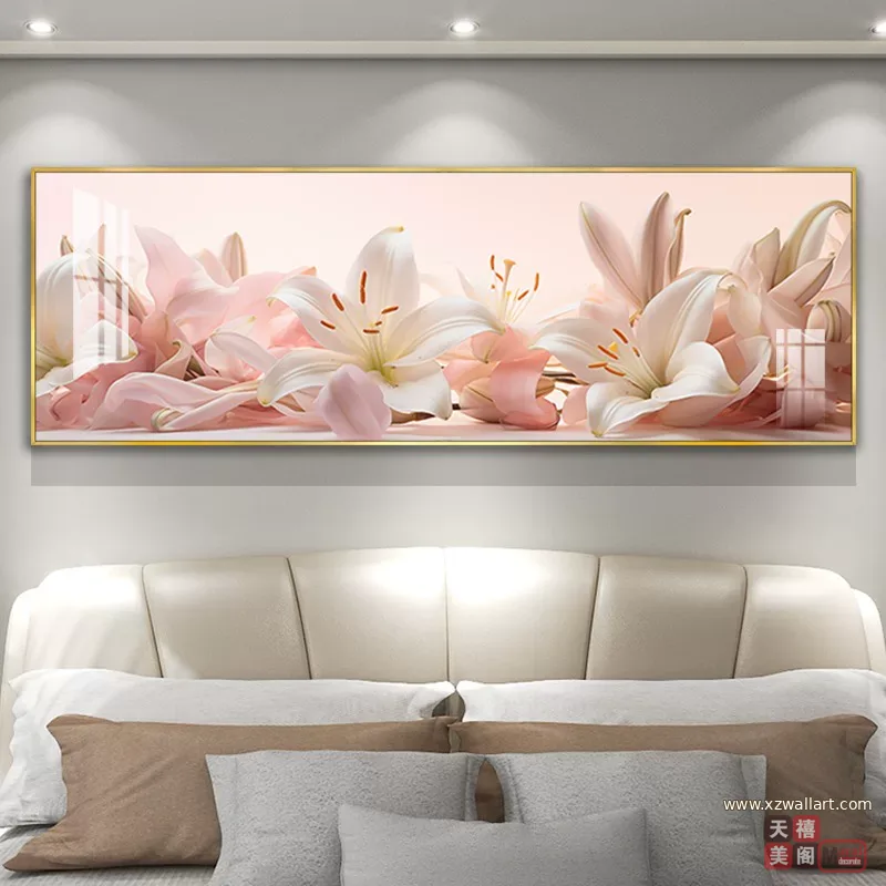 花 单幅 装饰画 现代简约 卧室背景墙挂画 晶瓷画