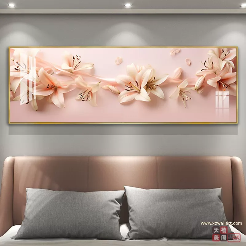 花 单幅 装饰画 现代简约 卧室背景墙挂画 晶瓷画