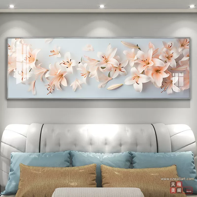 花 单幅 装饰画 现代简约 卧室背景墙挂画 晶瓷画