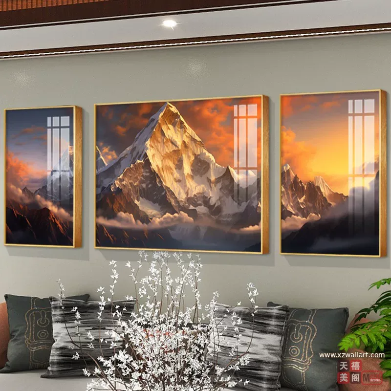 抽象 单幅 装饰画 轻奢风 客厅背景墙挂画 晶瓷画