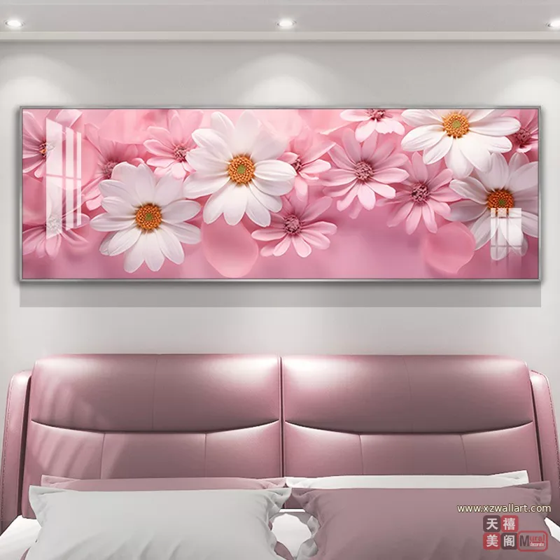 抽象 单幅 装饰画 奶油风 卧室背景墙挂画 晶瓷画
