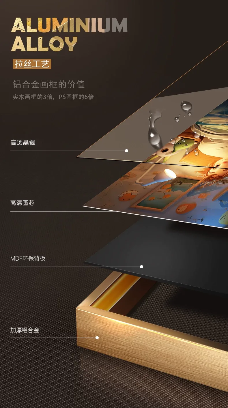 抽象 单幅 装饰画 现代简约 儿童房背景墙挂画 晶瓷画