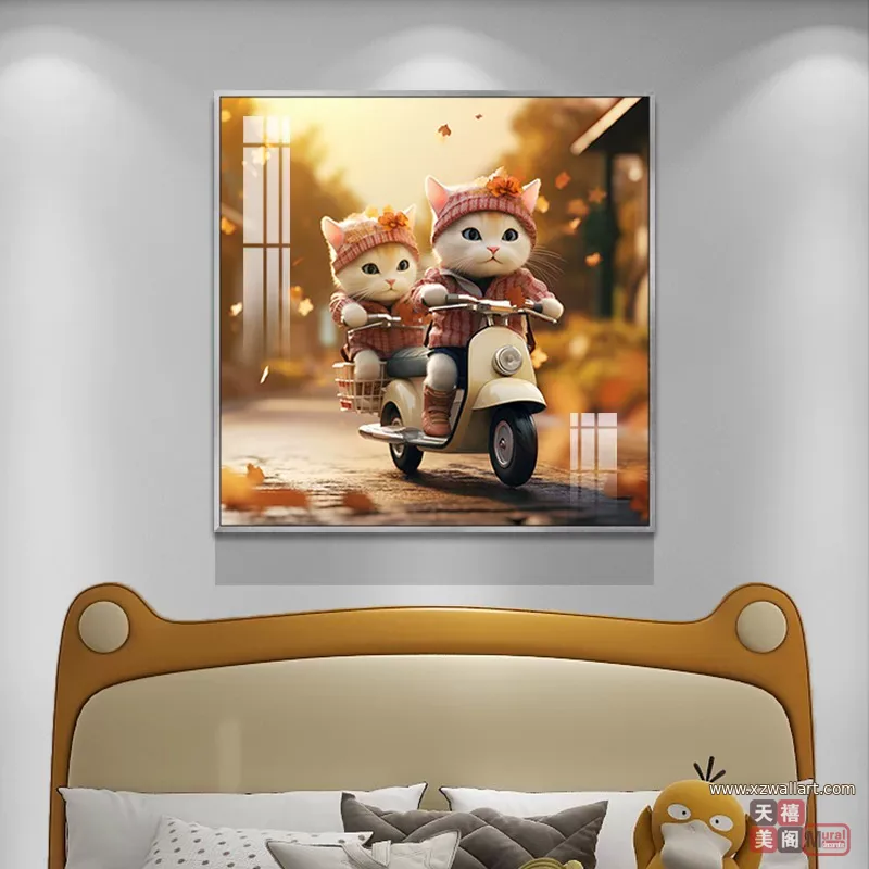 抽象 单幅 装饰画 现代简约 卧室背景墙挂画 晶瓷画