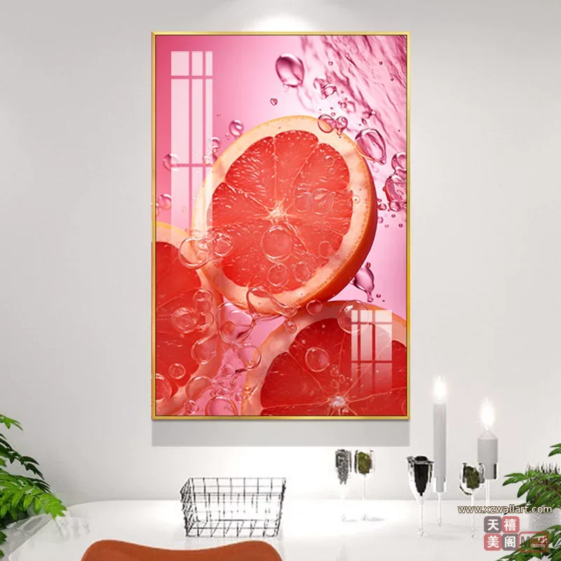 抽象 单幅 装饰画 轻奢风 餐厅背景墙挂画 晶瓷画