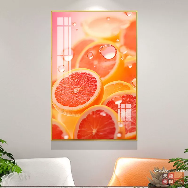 抽象 单幅 装饰画 轻奢风 餐厅背景墙挂画 晶瓷画