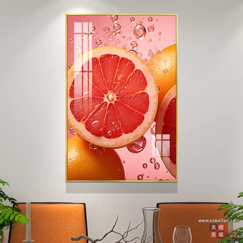 抽象 单幅 装饰画 轻奢风 餐厅背景墙挂画 晶瓷画