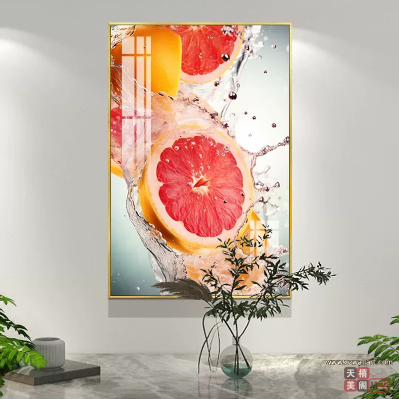 抽象 单幅 装饰画 轻奢风 餐厅背景墙挂画 晶瓷画
