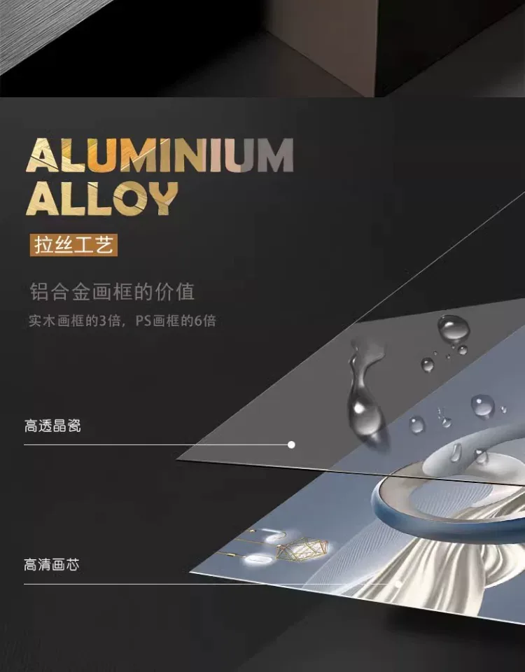 抽象 三联 装饰画 轻奢风 客厅背景墙挂画 晶瓷画