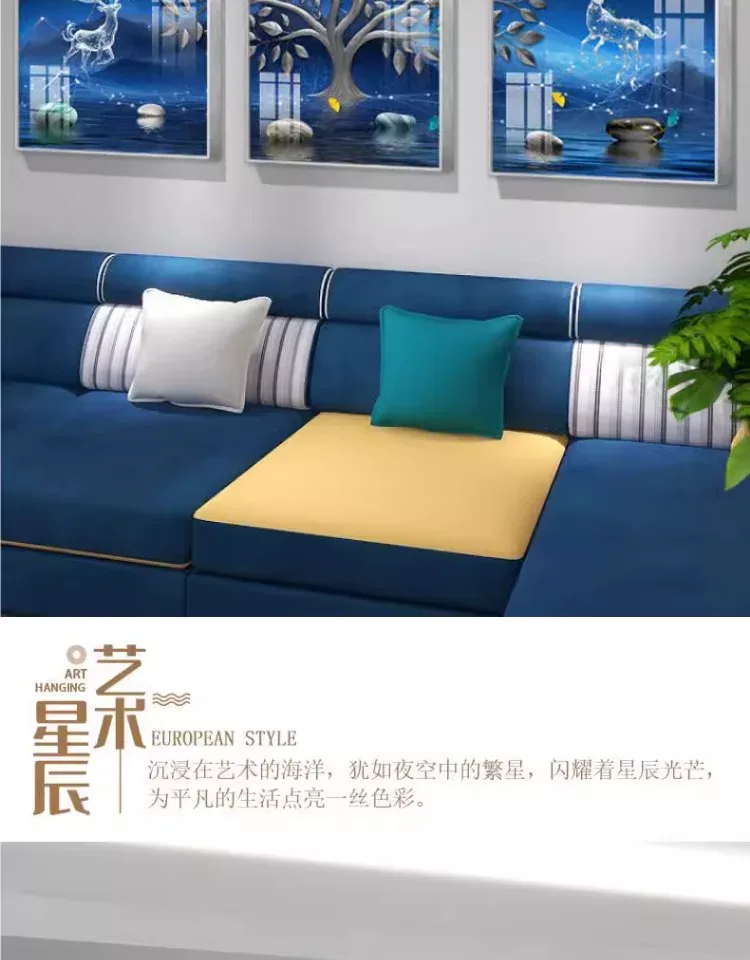 抽象 三联 装饰画 轻奢风 客厅背景墙挂画 晶瓷画