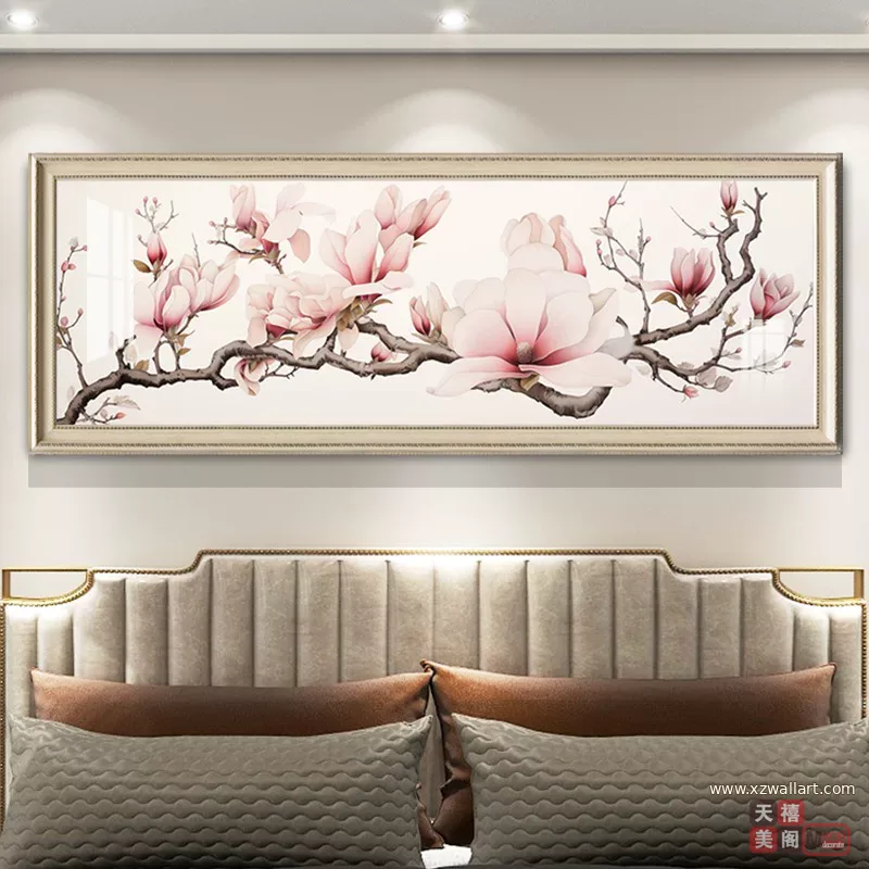 抽象 单幅 装饰画 轻奢风 卧室背景墙挂画 晶瓷画