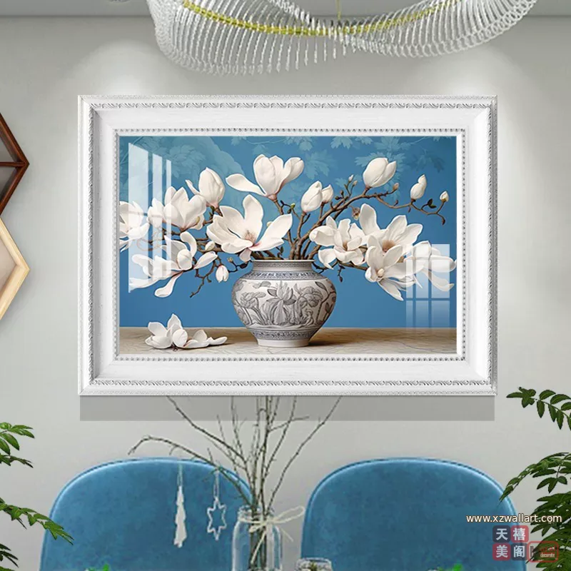 抽象 单幅 装饰画 美式 餐厅背景墙挂画 晶瓷画