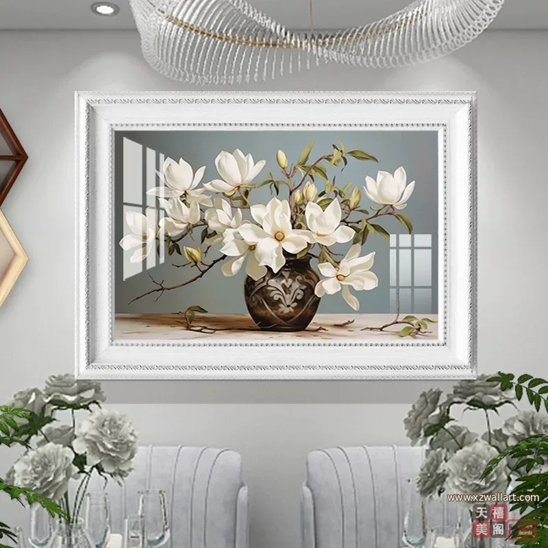 抽象 单幅 装饰画 美式 餐厅背景墙挂画 晶瓷画