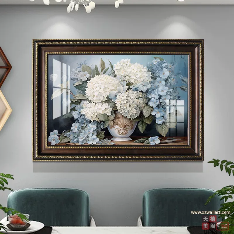 抽象 单幅 装饰画 美式 餐厅背景墙挂画 晶瓷画