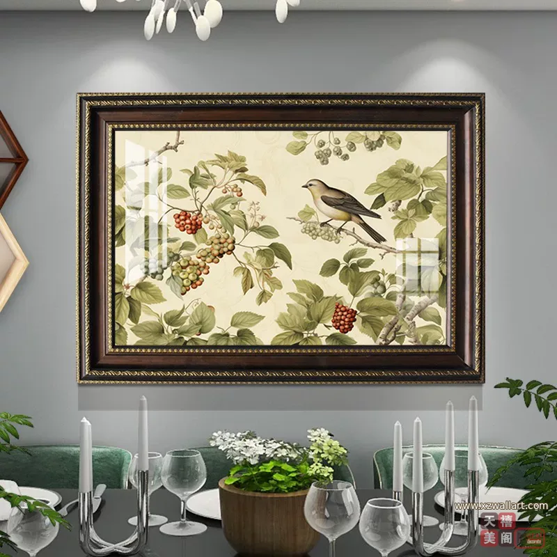 花 单幅 装饰画 美式 餐厅背景墙挂画 晶瓷画