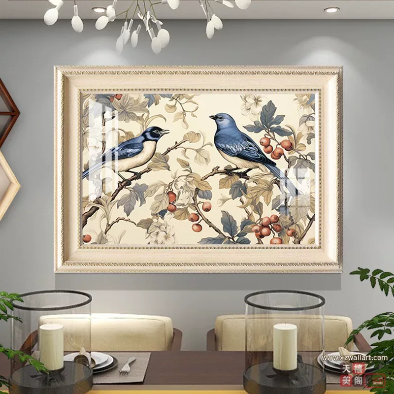 花 单幅 装饰画 美式 餐厅背景墙挂画 晶瓷画