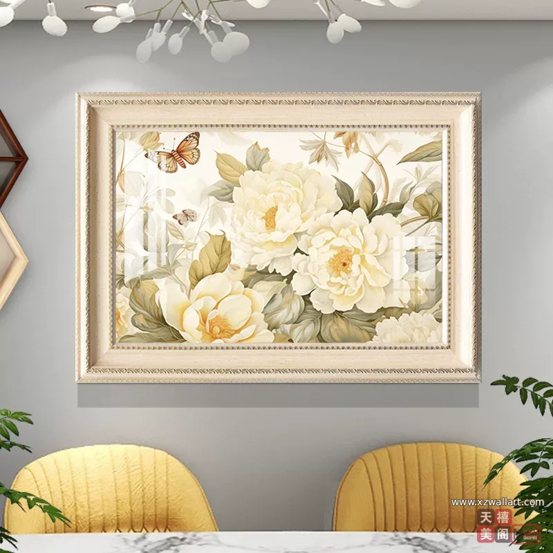 抽象 单幅 装饰画 美式 餐厅背景墙挂画 晶瓷画