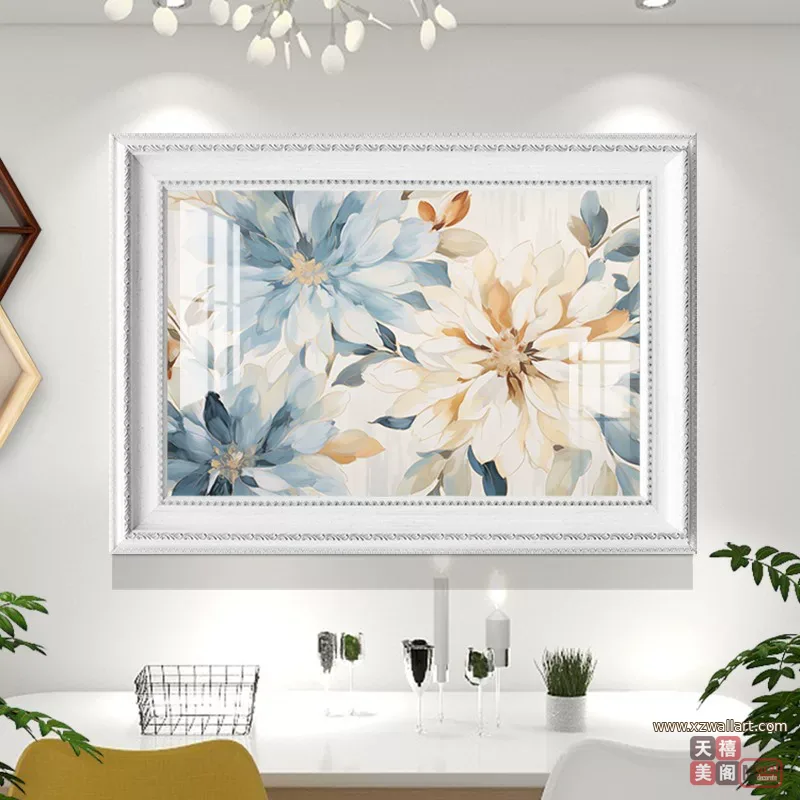 抽象 单幅 装饰画 美式 餐厅背景墙挂画 晶瓷画