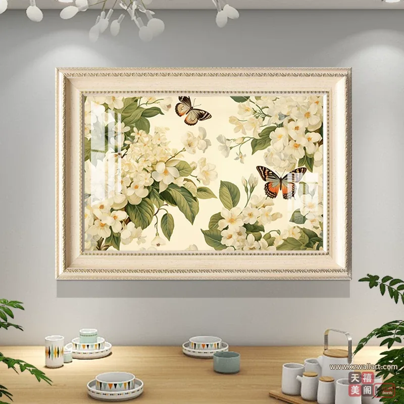 抽象 单幅 装饰画 欧式 餐厅背景墙挂画 晶瓷画