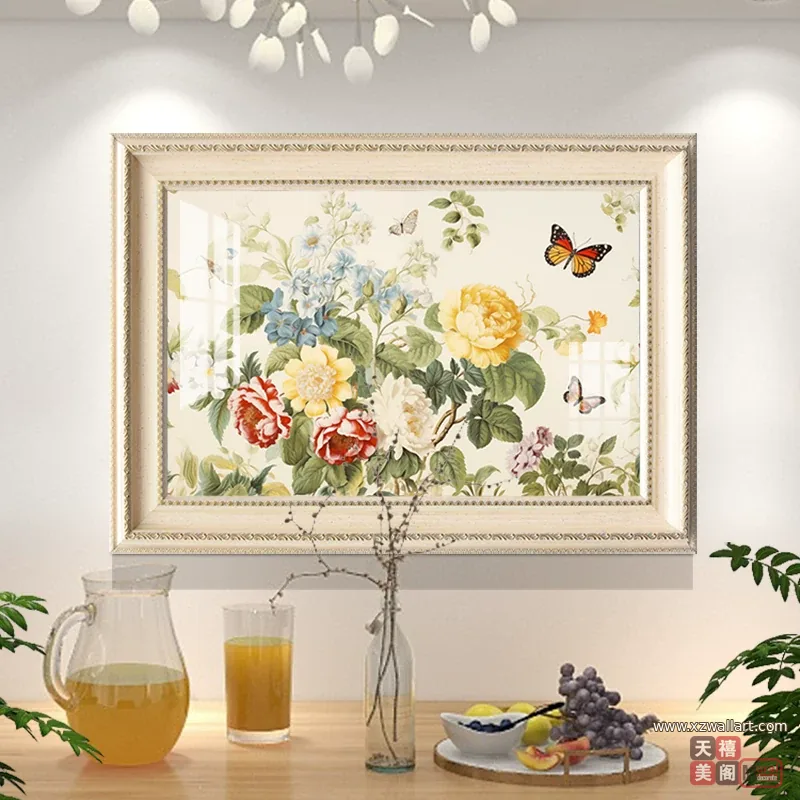 抽象 单幅 装饰画 欧式 餐厅背景墙挂画 晶瓷画