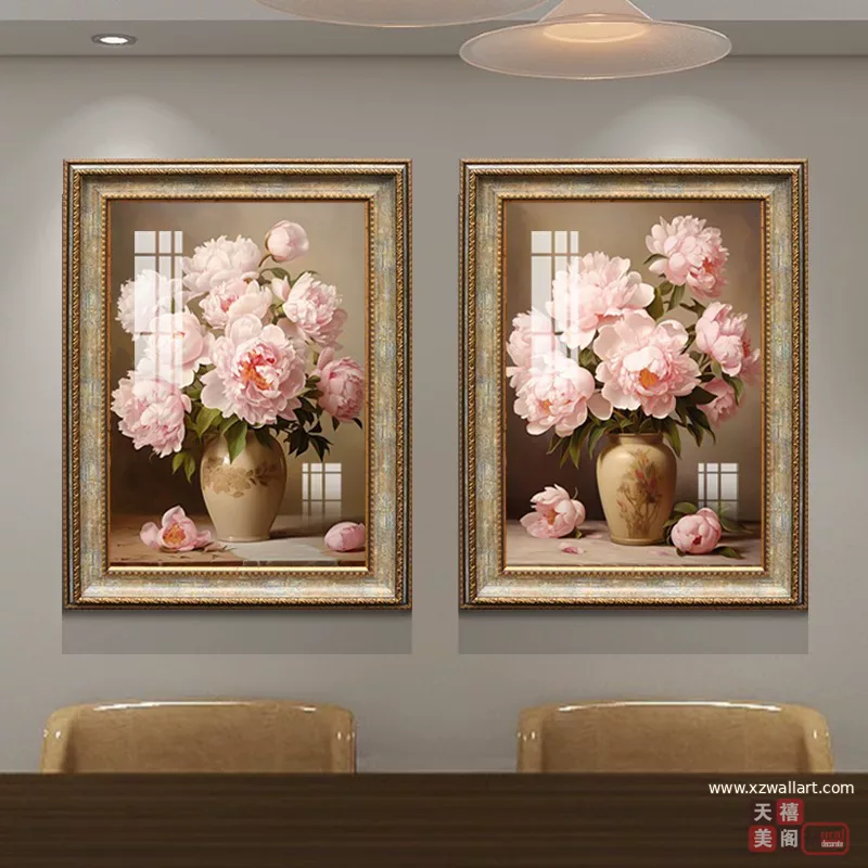 抽象 单幅 装饰画 美式 餐厅背景墙挂画 晶瓷画