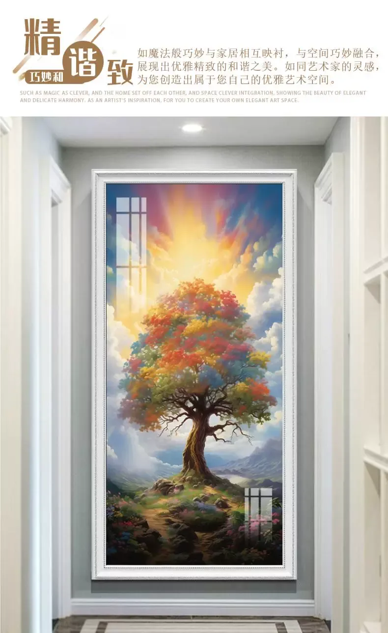 象 单幅 装饰画 欧式 玄关背景墙挂画 晶瓷画
