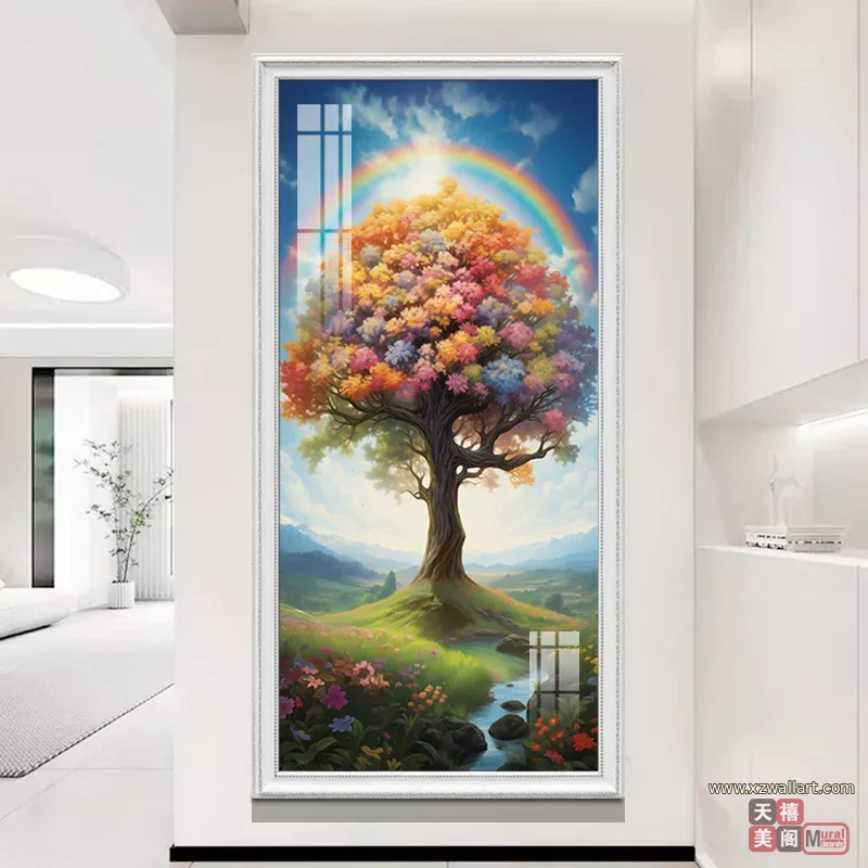 象 单幅 装饰画 欧式 玄关背景墙挂画 晶瓷画