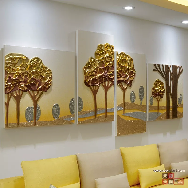 抽象 单幅 装饰画 轻奢风 客厅背景墙挂画 晶瓷画