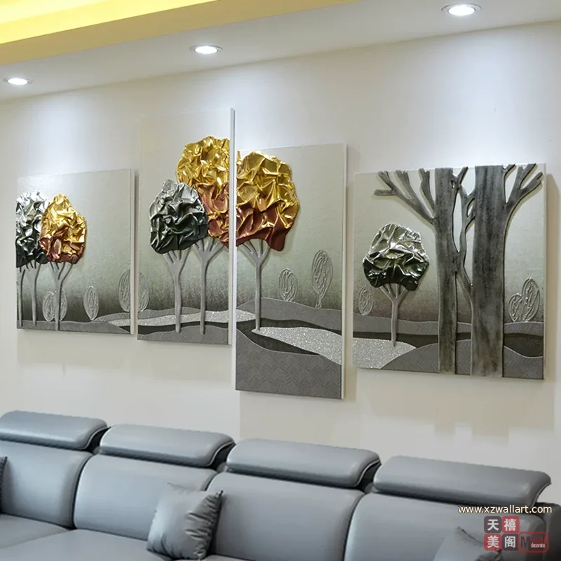 抽象 单幅 装饰画 轻奢风 客厅背景墙挂画 晶瓷画