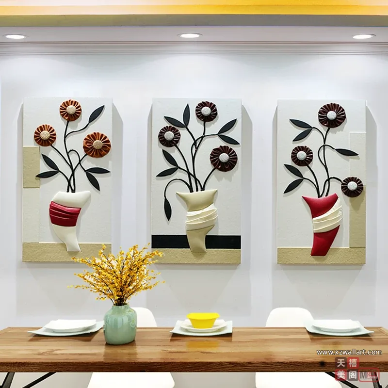 抽象 三联 装饰画 轻奢风 客厅背景墙挂画 晶瓷画