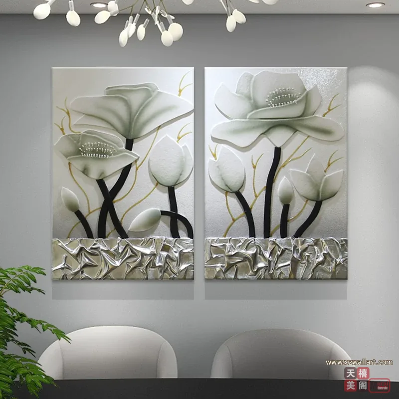 抽象 单幅 装饰画 轻奢风 餐厅背景墙挂画 晶瓷画