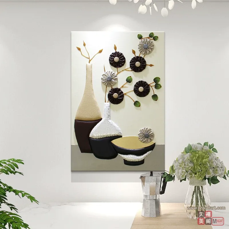 抽象 单幅 装饰画 轻奢风 餐厅背景墙挂画 晶瓷画