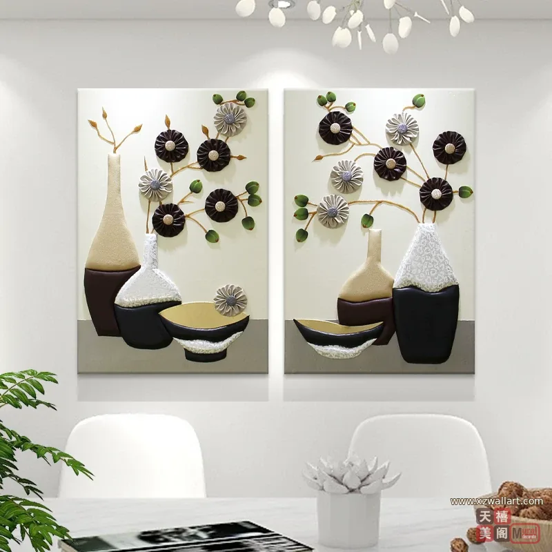 抽象 单幅 装饰画 轻奢风 餐厅背景墙挂画 晶瓷画