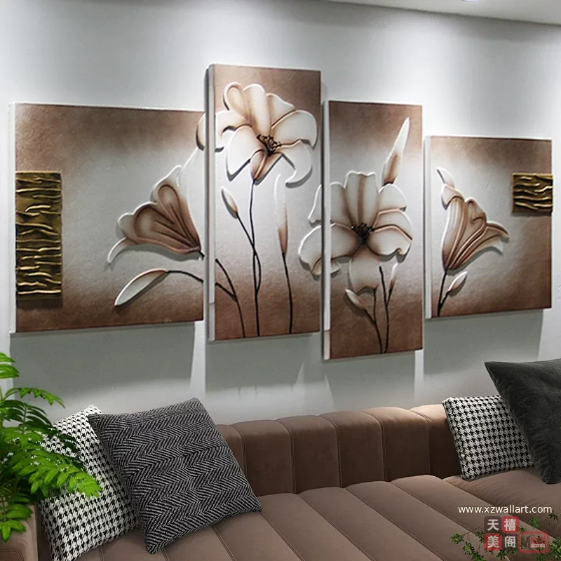 花 单幅 装饰画 轻奢风 客厅背景墙挂画 晶瓷画