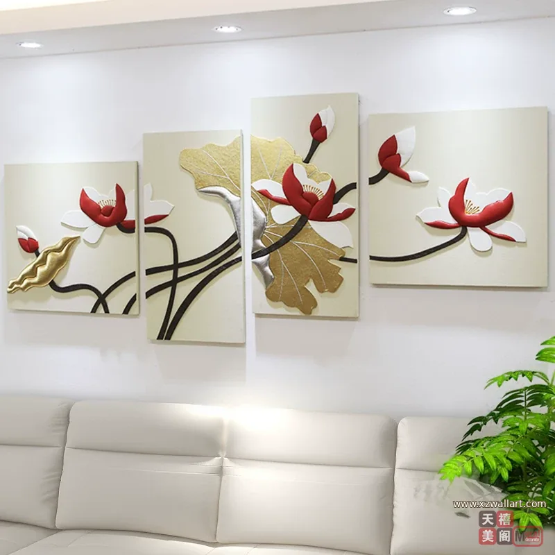抽象 单幅 装饰画 轻奢风 客厅背景墙挂画 晶瓷画