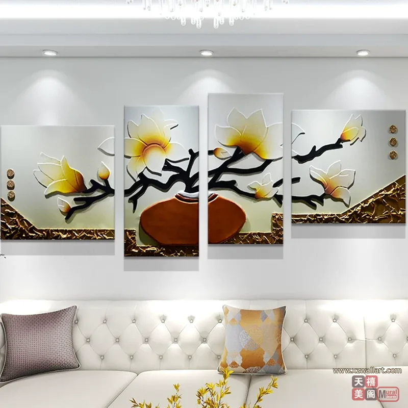 抽象 单幅 装饰画 轻奢风 客厅背景墙挂画 晶瓷画