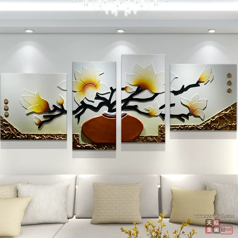 抽象 单幅 装饰画 轻奢风 客厅背景墙挂画 晶瓷画