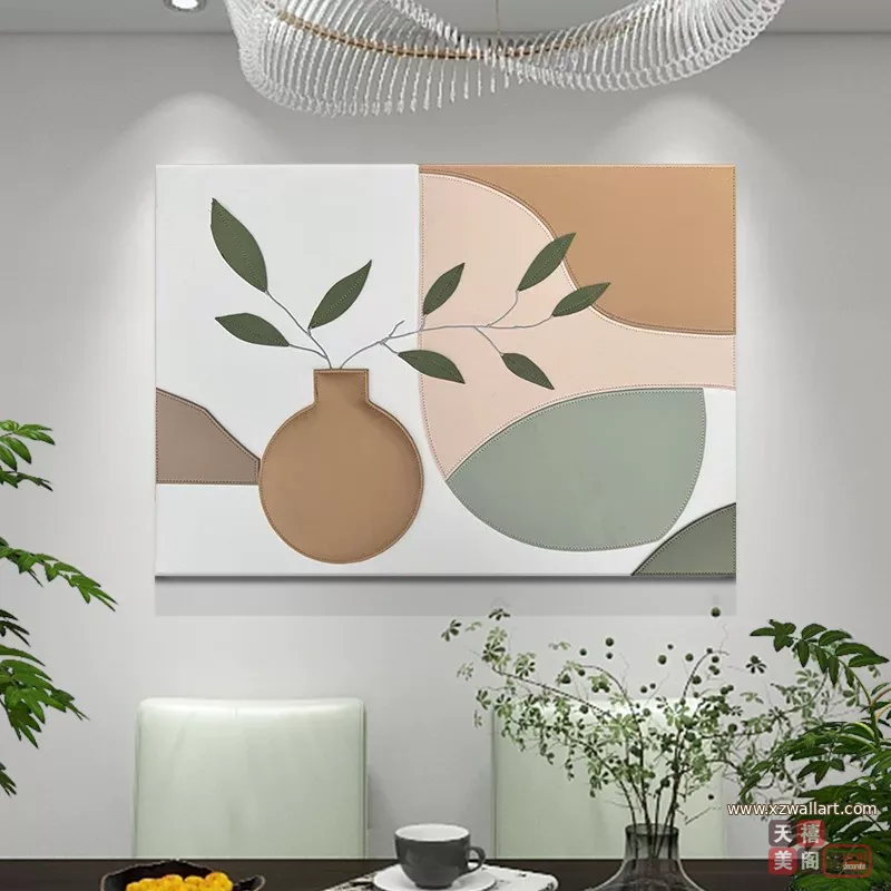 抽象 单幅 装饰画 轻奢风 餐厅背景墙挂画 晶瓷画
