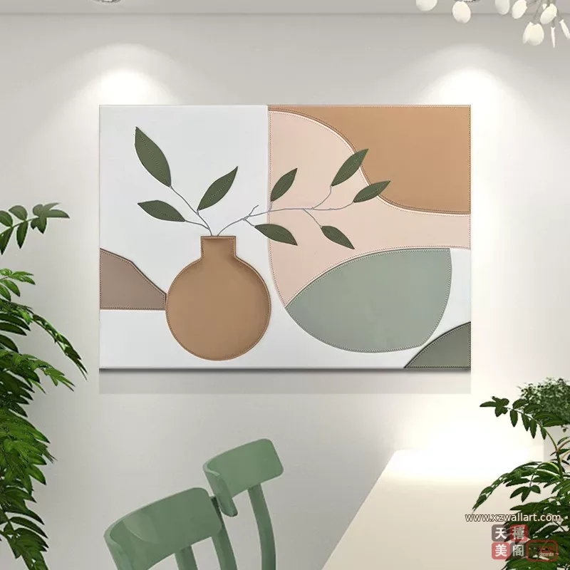 抽象 单幅 装饰画 轻奢风 餐厅背景墙挂画 晶瓷画