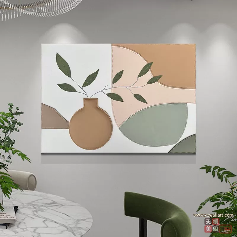 抽象 单幅 装饰画 轻奢风 餐厅背景墙挂画 晶瓷画